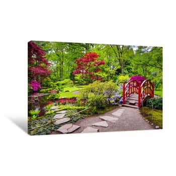 Image of Traditional Japanese Garden In The Hague Canvas Print