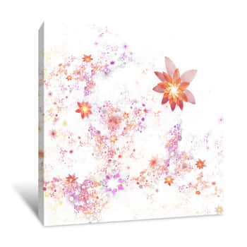 Image of Tiny Purple Fractal Flowers, Digital Artwork For Creative Graphi Canvas Print
