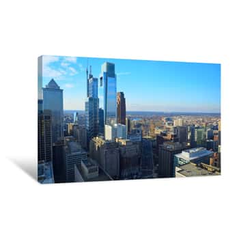 Image of Philadelphia, Pennsylvania Skyline On A Sunny Day Canvas Print