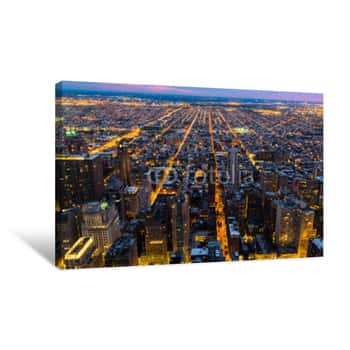 Image of Aerial View Of Philadelphia With City Streets Converging Towards The Edge Of The Metropolitan Area Canvas Print