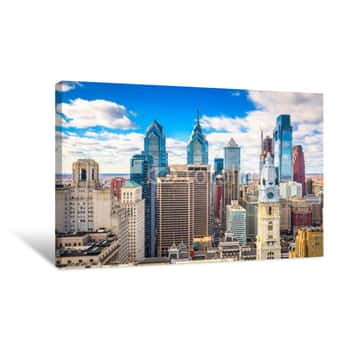 Image of Philadelphia, Pennyslvania, USA Skyline Downtown Daytime Canvas Print