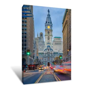 Image of Philadelphia\'s Historic City Hall At Dusk Canvas Print