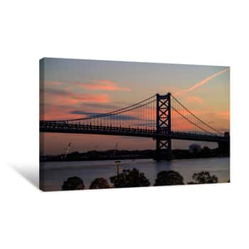 Image of Ben Franklin Bridge In  Philadelphia Canvas Print