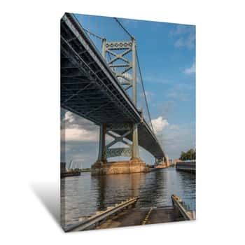 Image of Benjamin Franklin Bridge In Philadelphia 01 Canvas Print