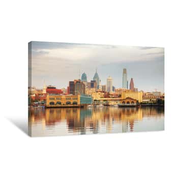 Image of Philadelphia Cityscape At Sunrise Canvas Print