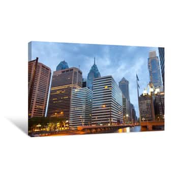 Image of Modern Buildings At Downtown In Rittenhouse Square District, Philadelphia, Pennsylvania Canvas Print