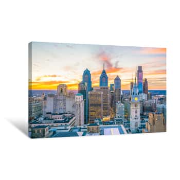 Image of Top View Of Downtown Skyline Philadelphia USA Canvas Print