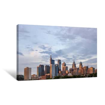 Image of City Skyline In The Evening Sun Canvas Print