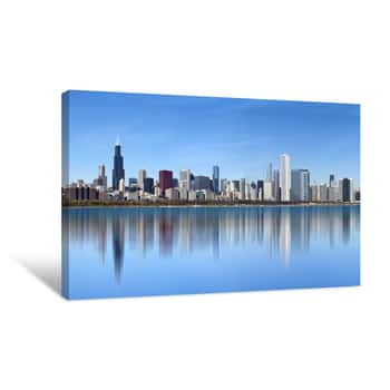 Image of Chicago Skyline From Lake Michigan Canvas Print