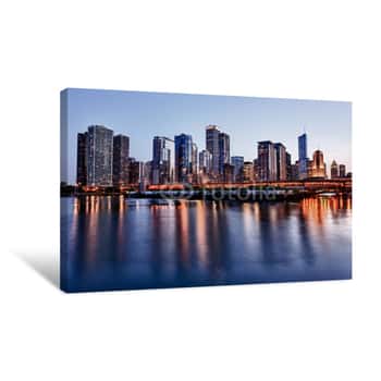 Image of Sunset Over Chicago Canvas Print