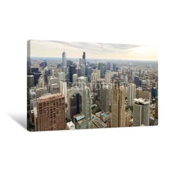 Image of Aerial View Of Chicago Downtown From 2017 Canvas Print