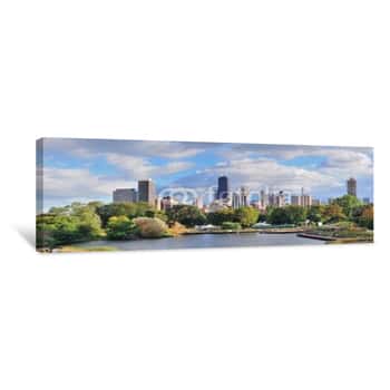 Image of Chicago Skyline From the Park Canvas Print