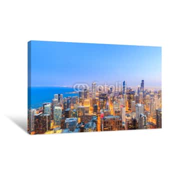 Image of Chicago Skyline View Over Lake Michigan Canvas Print