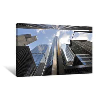 Image of Chicago Skyscrapers In Financial District, IL, USA Canvas Print