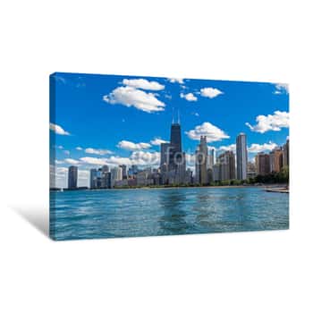 Image of Chicago Skyline From Lake Shore Canvas Print