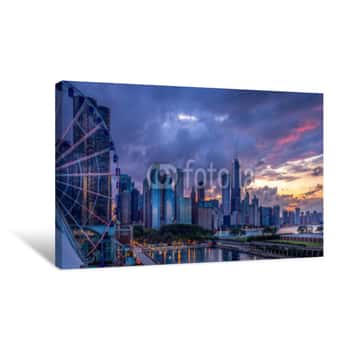 Image of Sunset On The Lakeshore Canvas Print