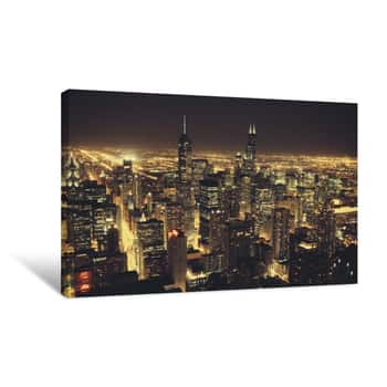 Image of Chicago At Night Canvas Print