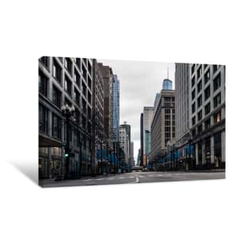 Image of Chicago On Stay-At-Home Order Due To The Coronavirus (Covid-19) Canvas Print