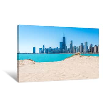 Image of Chicago Skyline At North Beach Canvas Print