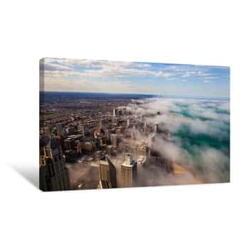 Image of Clouds Over Chicago, Windy City Canvas Print
