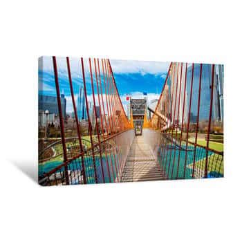 Image of Playground Bridge In Chicago Maggie Daley Park Canvas Print