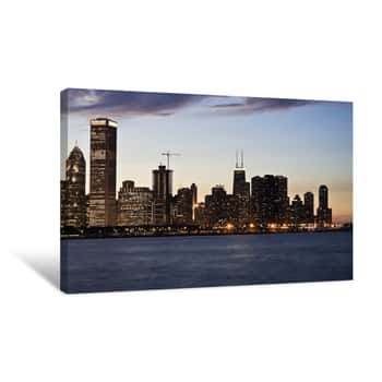 Image of Evening In Chicago Canvas Print