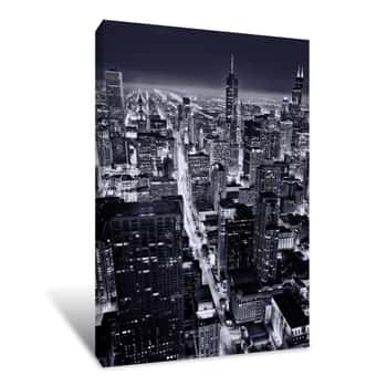 Image of Aerial View Of Chicago Downtown Canvas Print