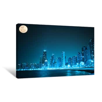 Image of Chicago By Night Canvas Print