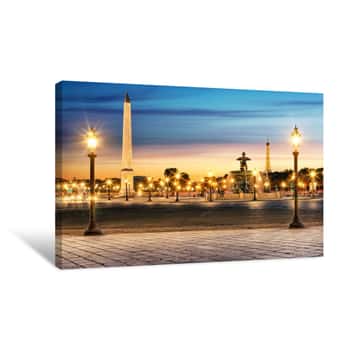 Image of Paris Place De La Concorde Canvas Print