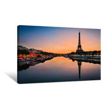 Image of Sunrise At The Eiffel Tower, Paris Canvas Print