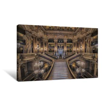Image of Stairway Inside The Opera House Palais Garnier Canvas Print