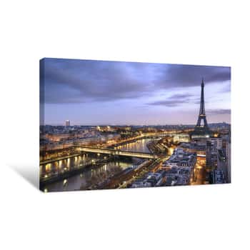 Image of Panorama De La Ville De Paris Avec La Tour Eiffel Canvas Print