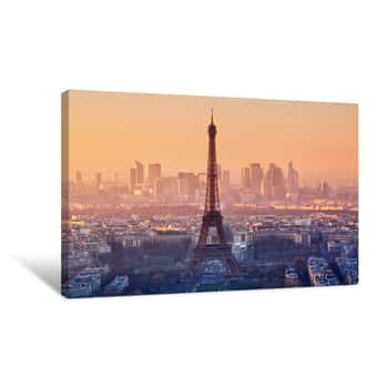 Image of Aerial View Of Paris At Sunset Canvas Print