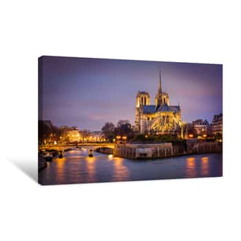 Image of Cathedral Of Notre Dame, Ile De La Cite, Paris, France Canvas Print