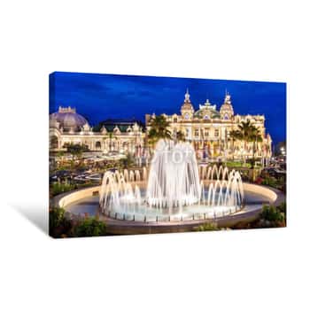 Image of The Monte Carlo Casino, Gambling And Entertainment Complex Located In Monte Carlo, Monaco, Cote De Azul, France, Europe Canvas Print