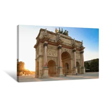 Image of The Triomphal Arch Of Carroussel In Paris, France Canvas Print
