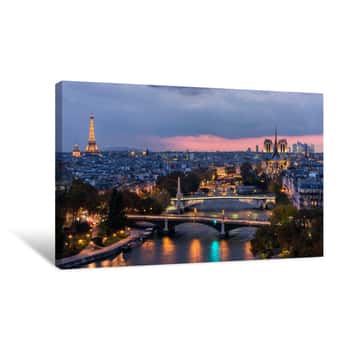 Image of Paris At Sunset Canvas Print