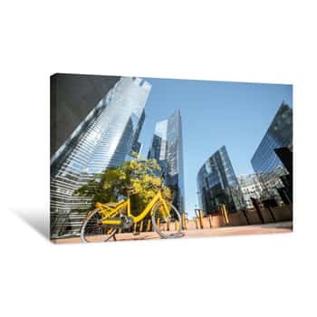 Image of Morning View Of La Defense Financial District With Beautiful Skyscrapers In Paris Canvas Print