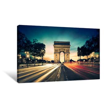 Image of Arc De Triomphe Paris France Canvas Print