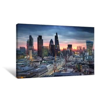 Image of LONDON, UK - JANUARY 27, 2015: London\'s Panorama In Sun Set Canvas Print