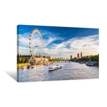 Image of Westminster Parliament And The Thames Canvas Print