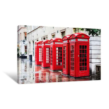Image of Covent Garden Phone Boxes Canvas Print