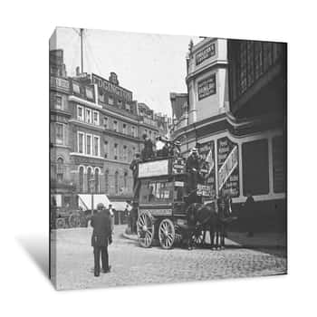 Image of Bus  Old Kent Road  Date: Circa 1890 Canvas Print