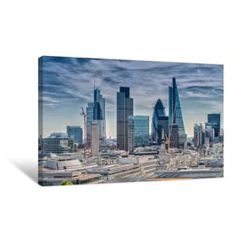 Image of London City  Modern Skyline Of Business District Canvas Print