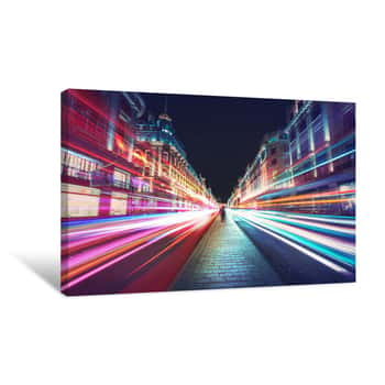 Image of Speed Of Light In London City Canvas Print