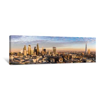 Image of Sonnenuntergang Hinter Der Neuen Skyline Von London Canvas Print