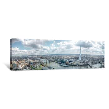 Image of London Cityscape Skyline Wide Panorama  Famous Landmarks Canvas Print