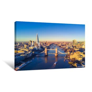 Image of Aerial View Of London And The River Thames Canvas Print