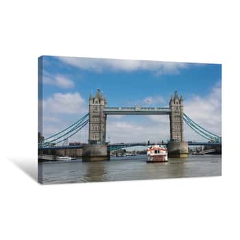 Image of Tower Bridge, A Combined Bascule And Suspension Bridge In London Canvas Print