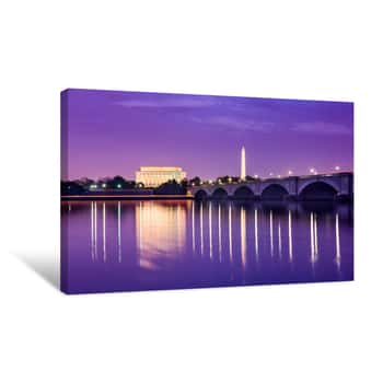 Image of Washington DC Monuments On The Potomac Canvas Print